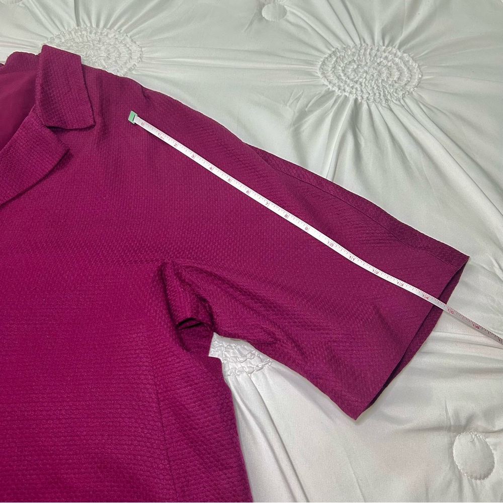 J. Jill Fuchsia Plum Silk & Cotton Blend Button Front Short Sleeve Blazer Sz XL - Picture 13 of 16